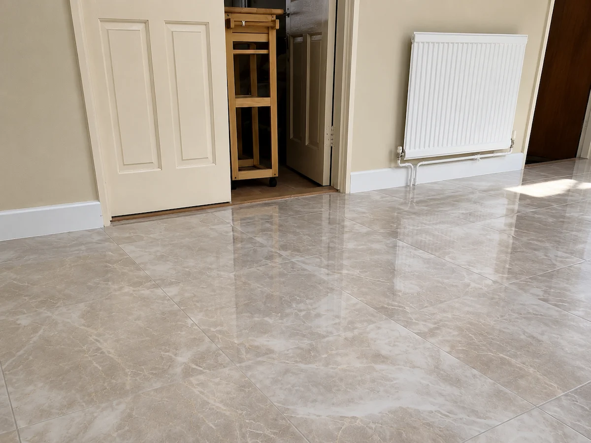 Precision floor tiling in Dublin home