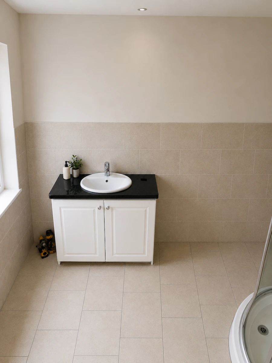 Feature wall tiling project, Dublin